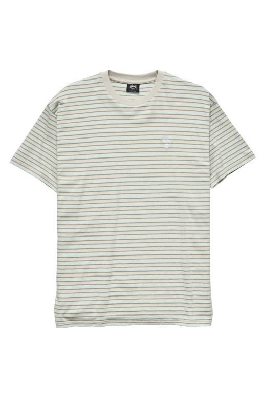 Stussy Mens Morning Stripe SS T Shirt White - KNBZX5102